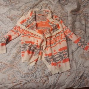 Gray pink and white cardigan/sweater